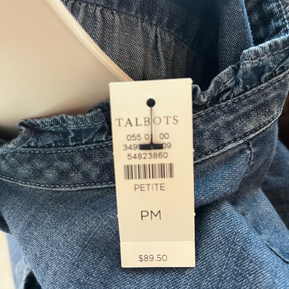 Talbots Petite Ruffled Denim Shirt - Picture 6 of 6